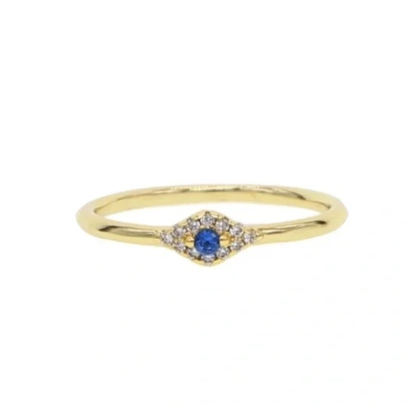 18K Gold Plated Paloma Evil Eye Ring - Picture 4 of 5